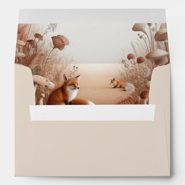 Enchanted Autumn Forest Foxes Envelope (Back (Bottom))