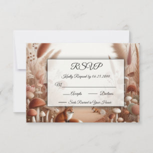 Enchanted Autumn Forest Foxes RSVP Card