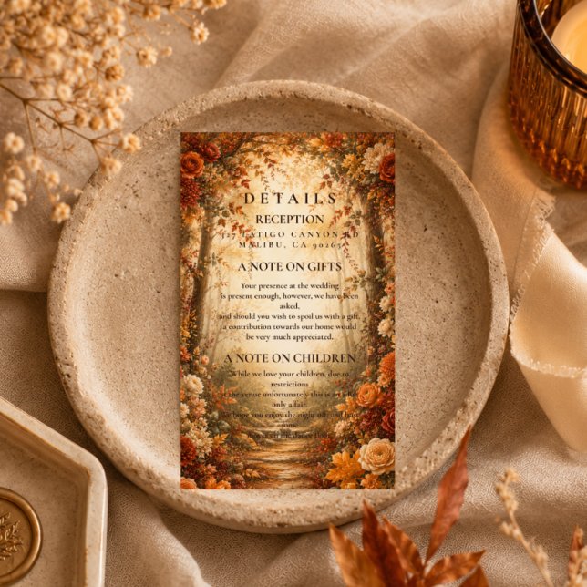 Enchanted Autumn Forest Wedding Enclosure Card (Creator Uploaded)
