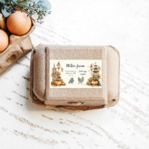 Enchanted Autumn Rustic Script Egg Carton Label