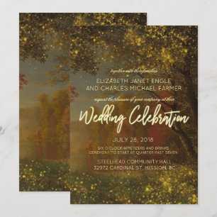 Enchanted Autumn Wedding Invitation Fairy Lights