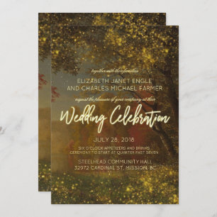 Enchanted Autumn Wedding Invitation Fairy Lights
