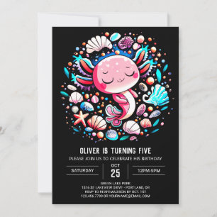 Enchanted Axolotl Children's Birthday Invitation