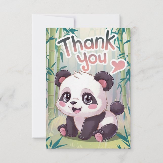 Enchanted Bamboo Panda  Thank You Card (Front)