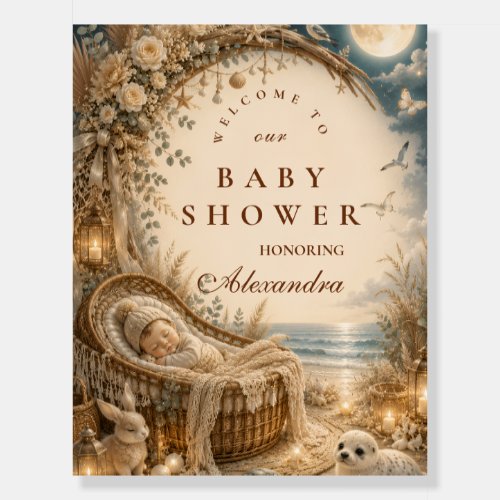 Enchanted Beach Boho Baby Shower Foam Board