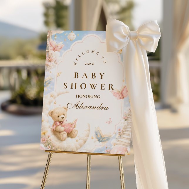 Enchanted Bear Clouds Baby Shower Foam Board (Creator Uploaded)