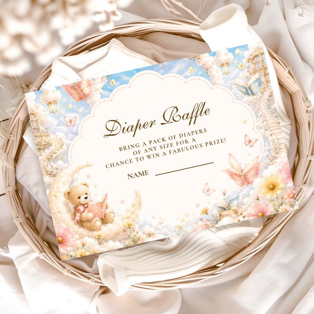 Enchanted Bear Clouds Diaper Raffle Enclosure Card (Creator Uploaded)