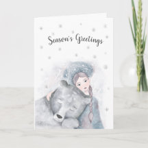 Enchanted Bear & Girl personalized Christmas