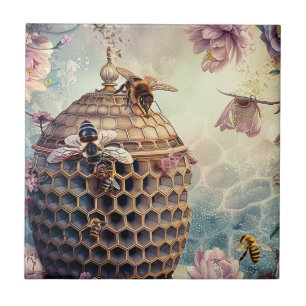 Enchanted Bee Garden Fantasy (10) Ceramic Tile