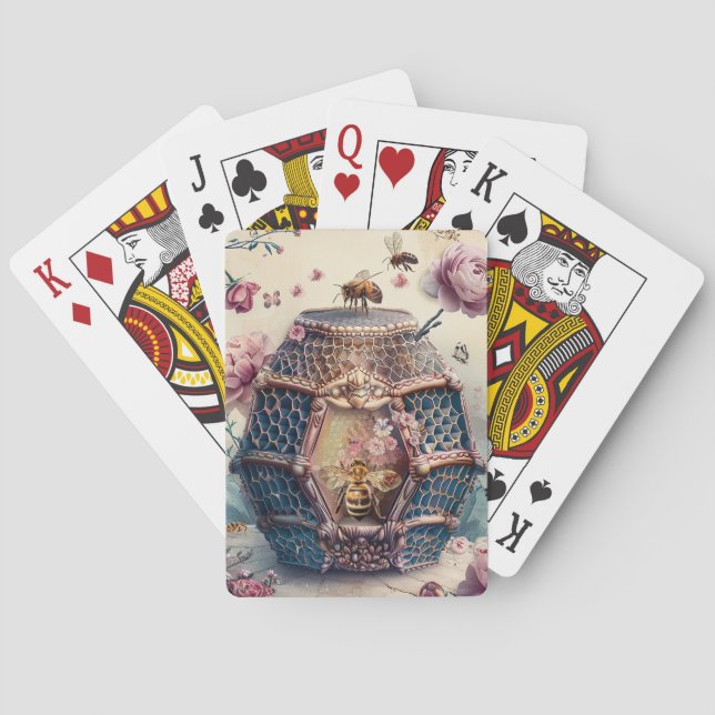 Enchanted Bee Garden Fantasy (11) Poker Cards (Back)