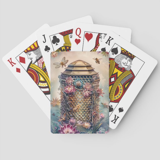 Enchanted Bee Garden Fantasy (1) Poker Cards (Back)