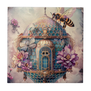 Enchanted Bee Garden Fantasy (2) Ceramic Tile