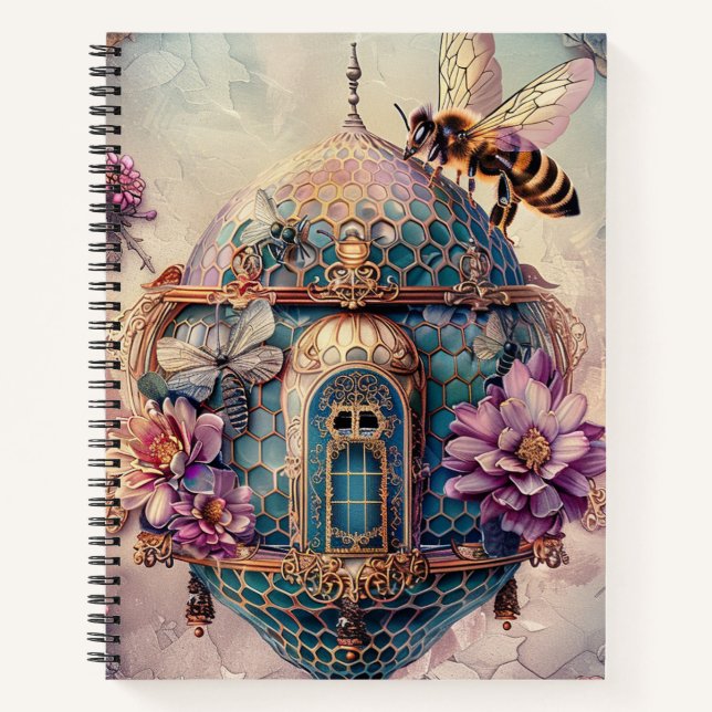 Enchanted Bee Garden Fantasy (2) Notebook (Front)