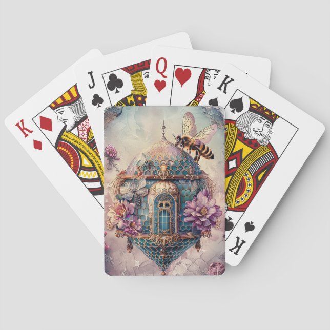 Enchanted Bee Garden Fantasy (2) Poker Cards (Back)