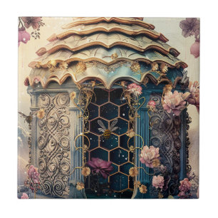 Enchanted Bee Garden Fantasy (3) Ceramic Tile