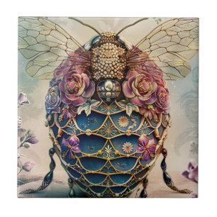 Enchanted Bee Garden Fantasy (4) Ceramic Tile