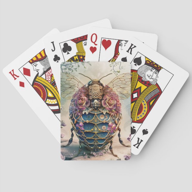 Enchanted Bee Garden Fantasy (4) Poker Cards (Back)