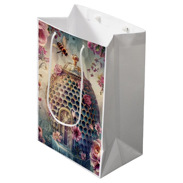 Enchanted Bee Garden Fantasy (7) Medium Gift Bag (Front Angled)