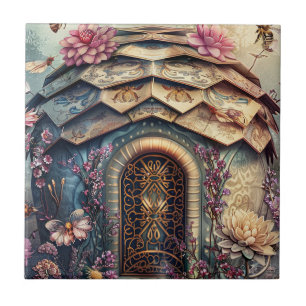 Enchanted Bee Garden Fantasy (8) Ceramic Tile