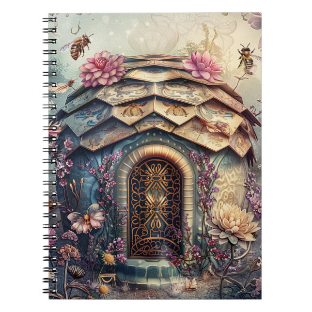 Enchanted Bee Garden Fantasy (8) Notebook (Front)