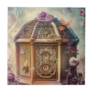 Enchanted Bee Garden Fantasy (9) Ceramic Tile