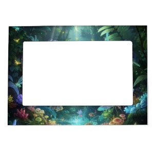 Enchanted Bioluminescent Forest Magical Jungle Magnetic Frame
