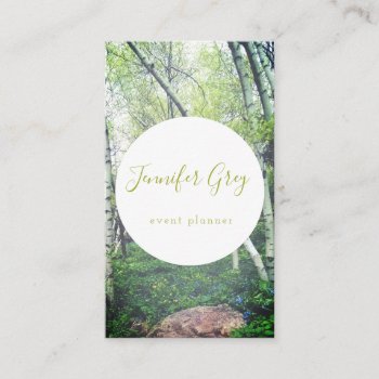 Enchanted Birch Woods Business Cards by BUFF_Designs at Zazzle