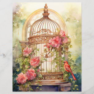 Enchanted Bird Sanctuary Scrapbook Paper