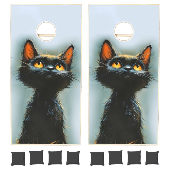 Enchanted Black Cat Cornhole Set (Set)