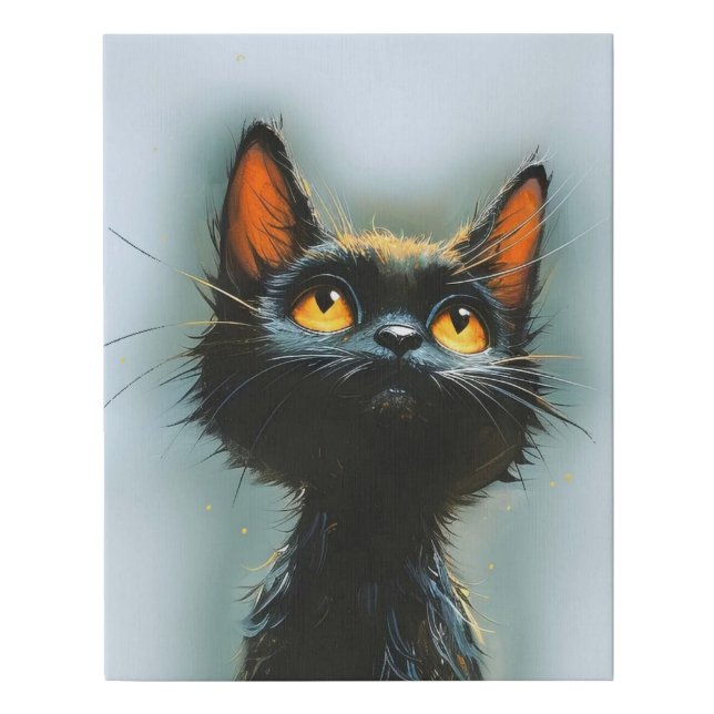 Enchanted Black Cat Faux Canvas Print (Front)