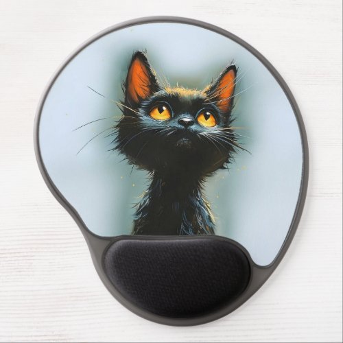 Enchanted Black Cat Gel Mouse Pad