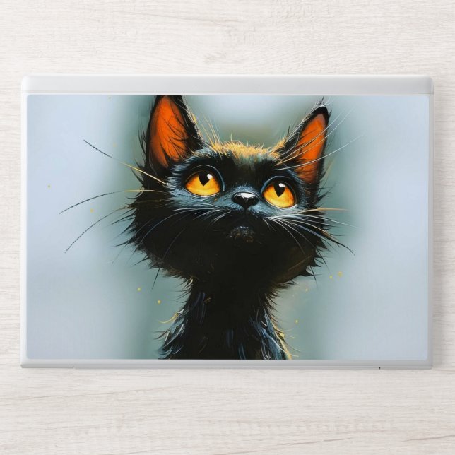 Enchanted Black Cat HP Laptop Skin (Front)