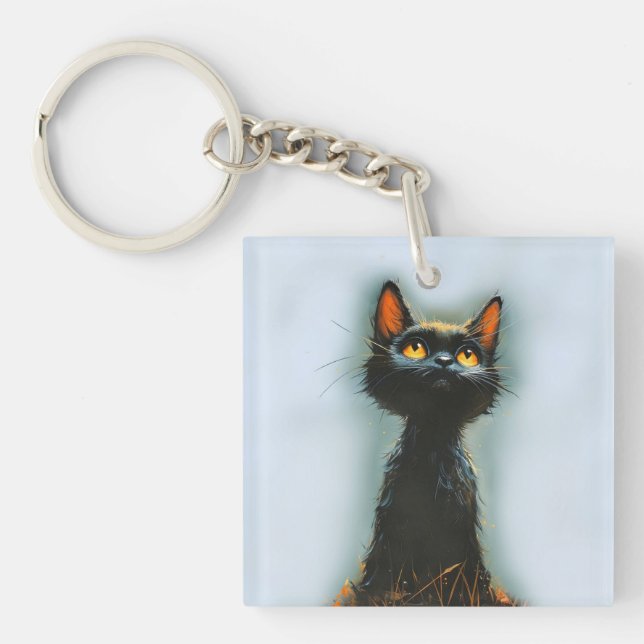 Enchanted Black Cat Keychain (Front)
