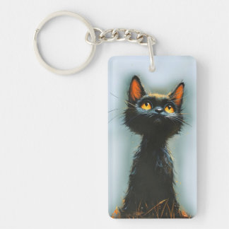Enchanted Black Cat Keychain