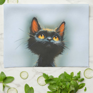 Enchanted Black Cat Kitchen Towel