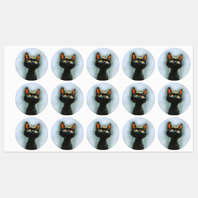 Enchanted Black Cat Labels (Sheet)