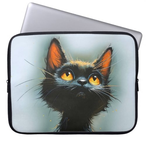 Enchanted Black Cat Laptop Sleeve