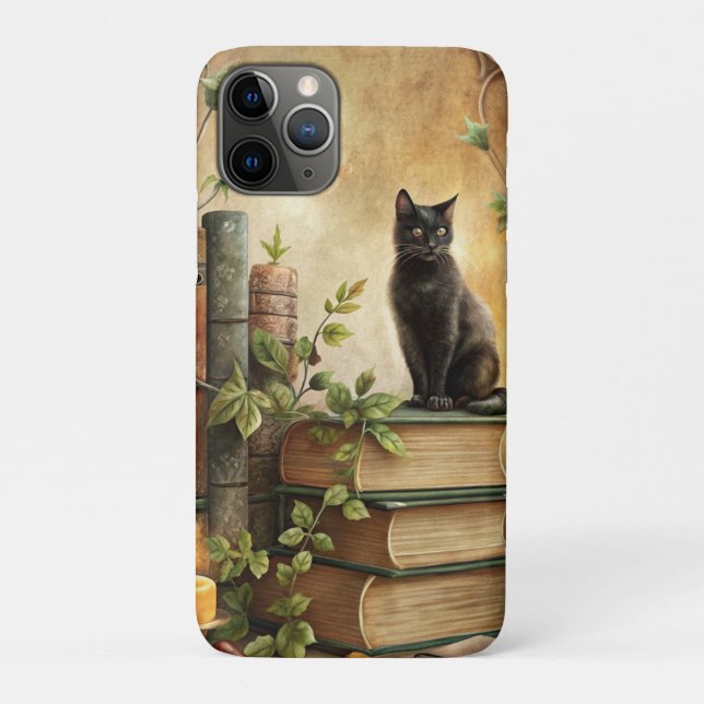 Enchanted Black Cat Library Case-Mate iPhone Case (Back)