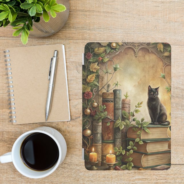 Enchanted Black Cat Library iPad Mini Cover (Creator Uploaded)
