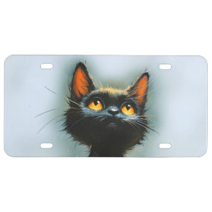 Enchanted Black Cat License Plate