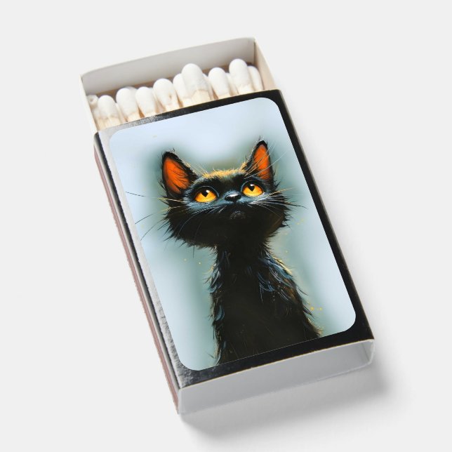 Enchanted Black Cat Matchboxes (Front Open)