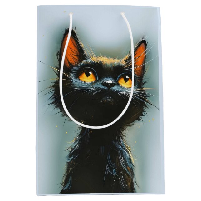 Enchanted Black Cat Medium Gift Bag (Front)