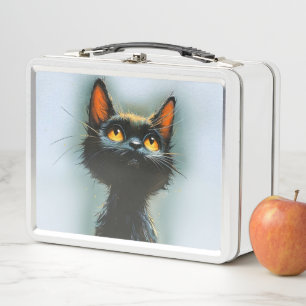 Enchanted Black Cat Metal Lunch Box