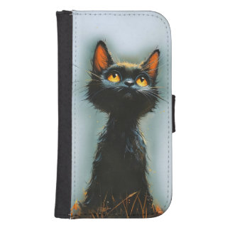 Enchanted Black Cat Galaxy S4 Wallet Case