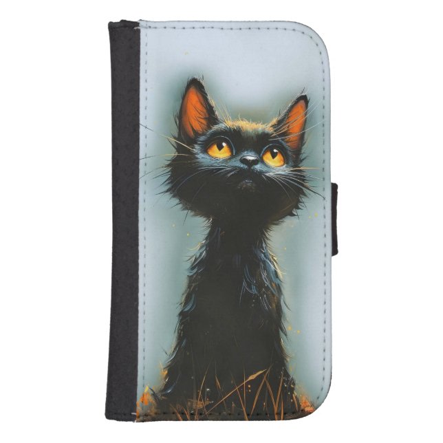 Enchanted Black Cat Samsung Galaxy Wallet Case (Front)