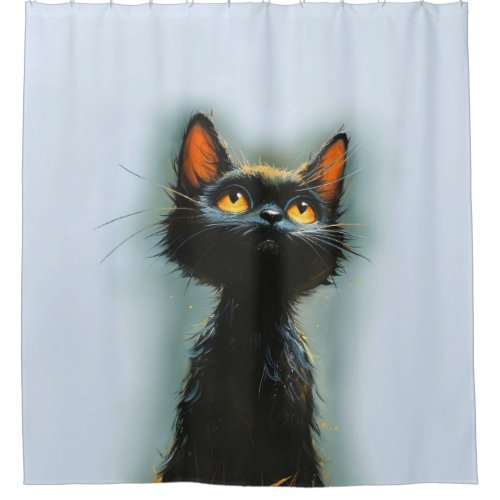 Enchanted Black Cat Shower Curtain