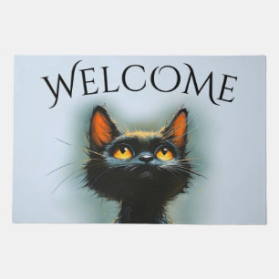 Enchanted Black Cat Welcome Doormat