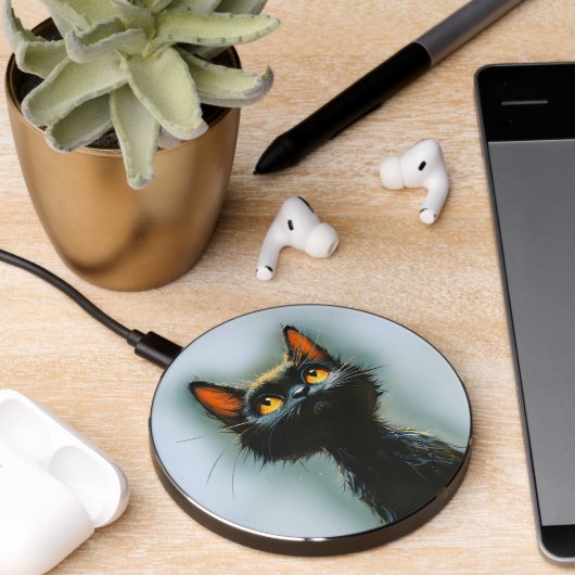 Enchanted Black Cat Wireless Charger (Desk 2)