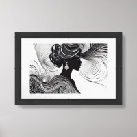 Enchanted Black Silhouette Modern Beautiful Woman