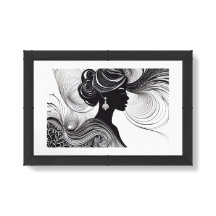Enchanted Black Silhouette Modern Beautiful Woman